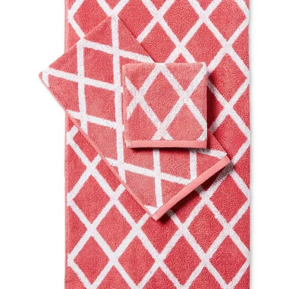 Polo by Ralph Lauren Pink and White Hand Towel